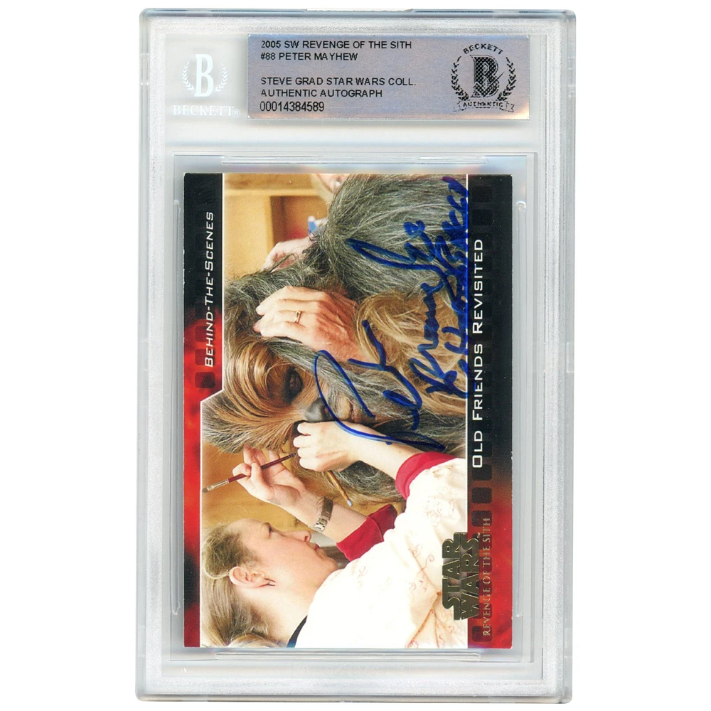 Peter Mayhew Star Wars Autographed 2005 Topps Revenge Of The Sith #88 BAS Authenticated Card with "Chewbacca" Inscription - The Steve Grad Collection