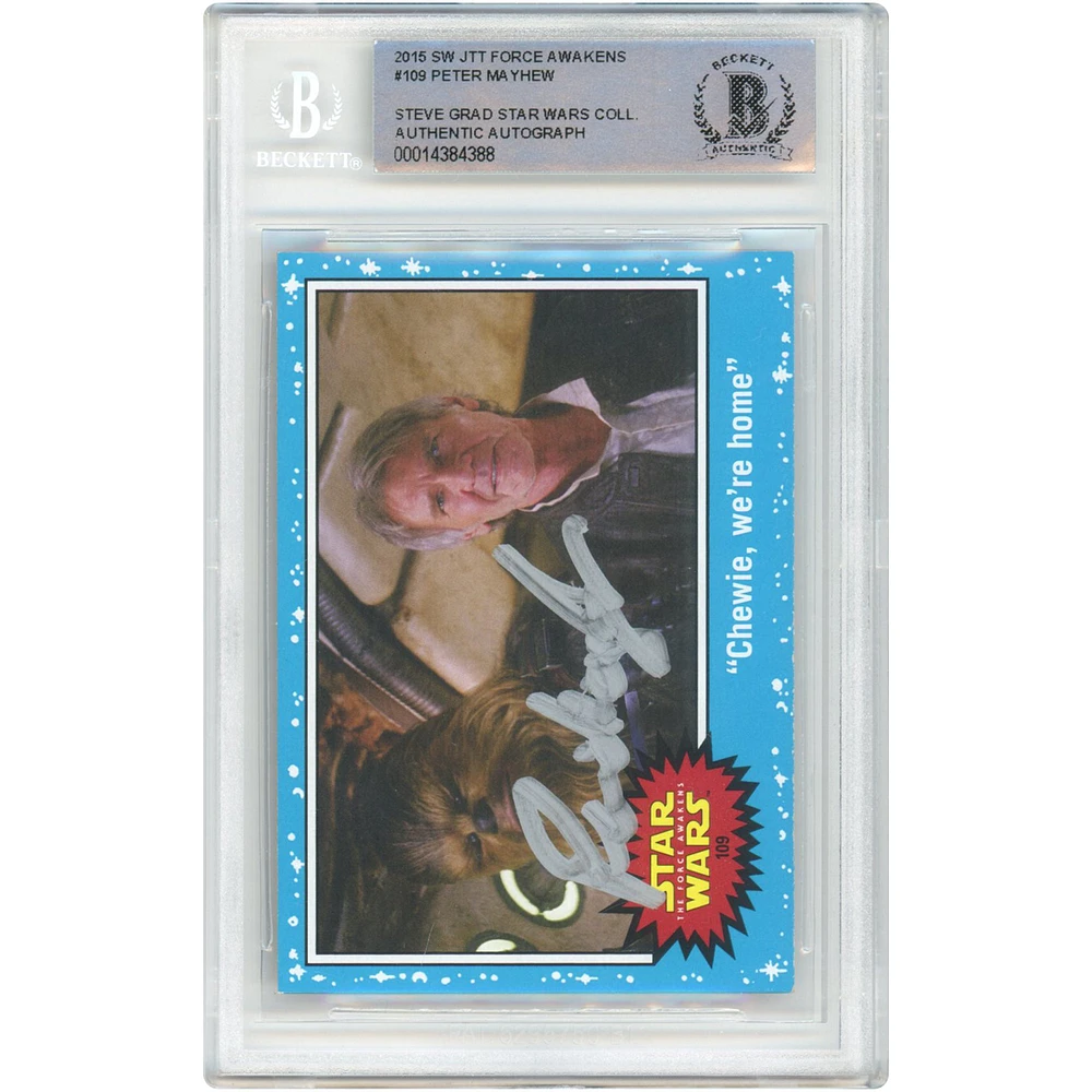 Peter Mayhew Star Wars Autographed 2015 Topps Force Awakens #109 BAS Authenticated Card - The Steve Grad Collection