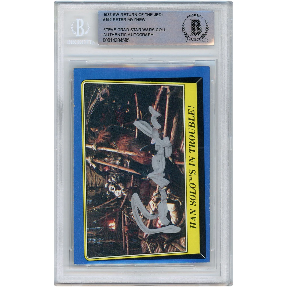 Peter Mayhew Star Wars Autographed 1983 Topps Return Of The Jedi #195 BAS Authenticated Card - The Steve Grad Collection