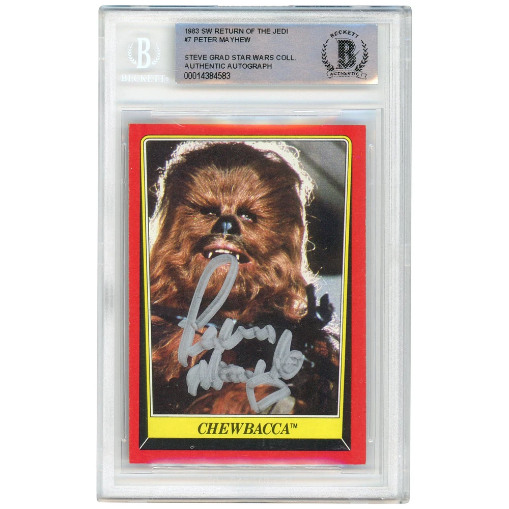 Peter Mayhew Star Wars Autographed 1983 Topps Return Of The Jedi #7 BAS Authenticated Card - The Steve Grad Collection