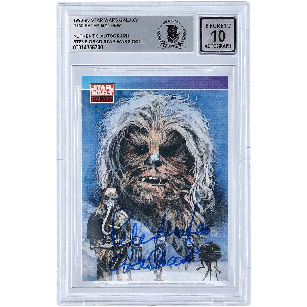 Peter Mayhew Star Wars Autographed 1993-95 Topps Galaxy #135 BGS Authenticated 10 Card with "Chewbacca" Inscription