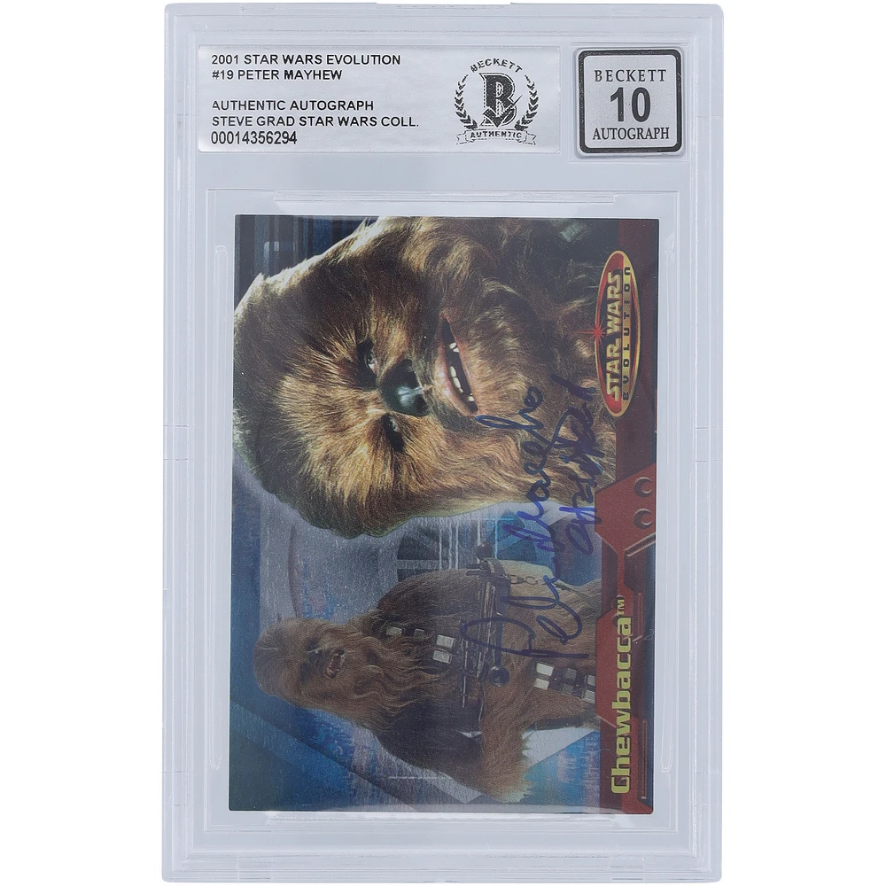 Peter Mayhew Star Wars Autographed 2001 Topps Evolution #19 BGS Authenticated 10 Card