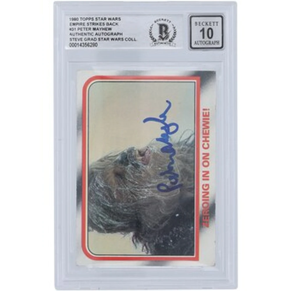 Peter Mayhew Star Wars Autographed 1980 Topps The Empire Strikes Back #31 BGS Authenticated 10 Card