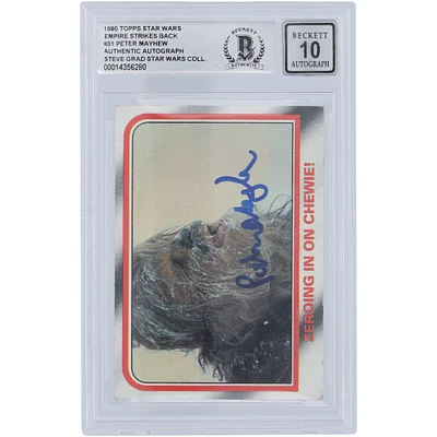 Peter Mayhew Star Wars Autographed 1980 Topps The Empire Strikes Back #31 BGS Authenticated 10 Card