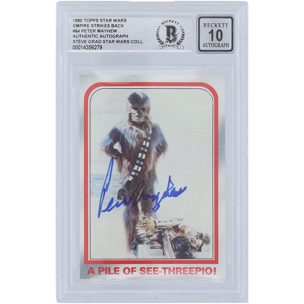 Peter Mayhew Star Wars Autographed 1980 Topps The Empire Strikes Back #84 BGS Authenticated 10 Card