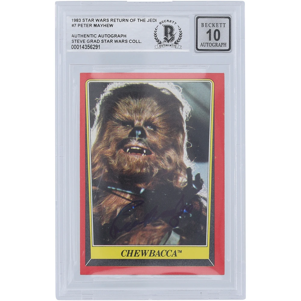 Peter Mayhew Star Wars Autographed 1983 Topps Return of the Jedi #7 BGS Authenticated 10 Card