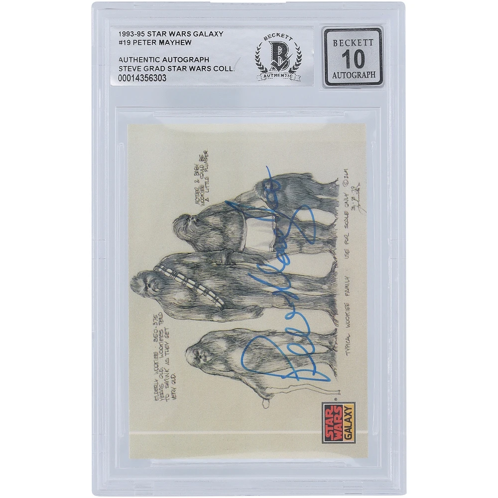 Peter Mayhew Star Wars Autographed 1993-95 Topps Galaxy #19 BGS Authenticated 10 Card