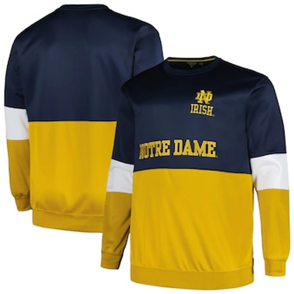 Men's Profile Navy Notre Dame Fighting Irish Big & Tall Fleece Pullover Sweatshirt