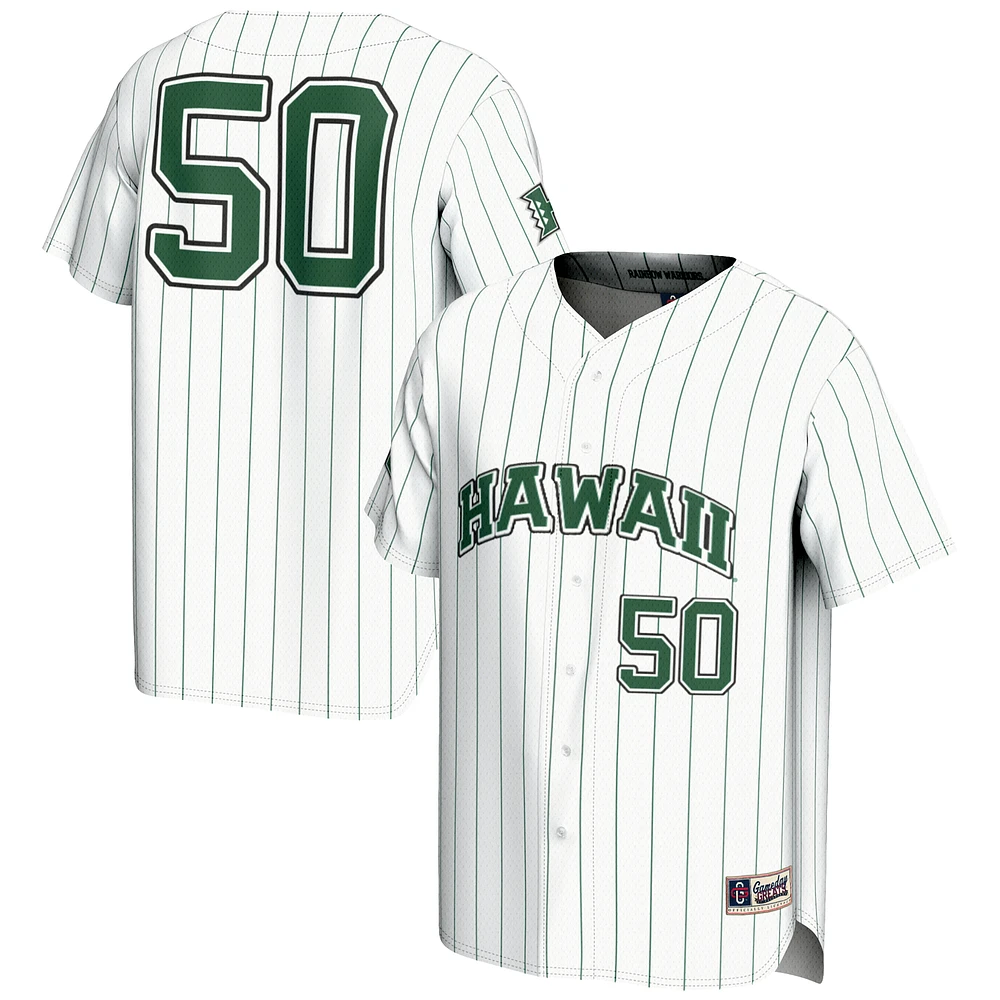 Men's GameDay Greats #1 White Hawaii Rainbow Warriors Lightweight Baseball Jersey