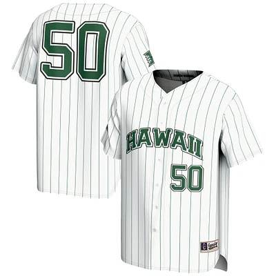 Men's GameDay Greats #1 White Hawaii Rainbow Warriors Lightweight Baseball Jersey
