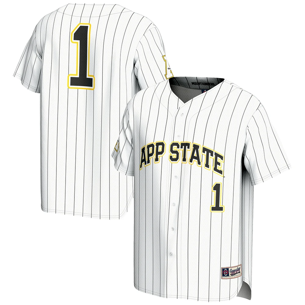 Youth GameDay Greats #1 White Appalachian State Mountaineers Lightweight Baseball Jersey