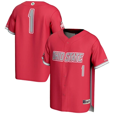 Youth GameDay Greats #1 Scarlet Ohio State Buckeyes Lightweight Baseball Jersey
