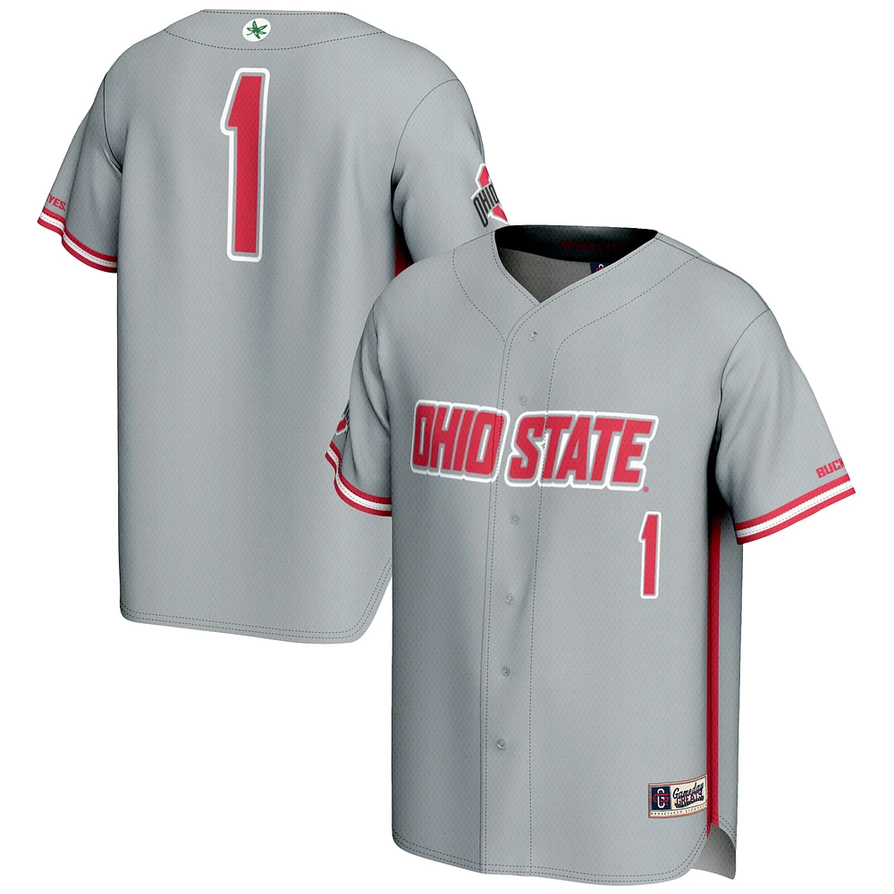 Youth GameDay Greats #1 Gray Ohio State Buckeyes Lightweight Baseball Jersey