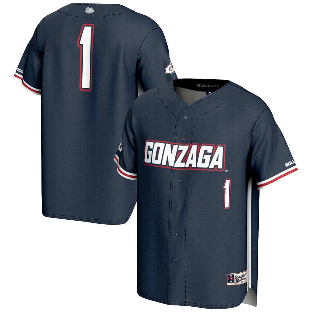 Youth GameDay Greats #1 Navy Gonzaga Bulldogs Lightweight Baseball Jersey