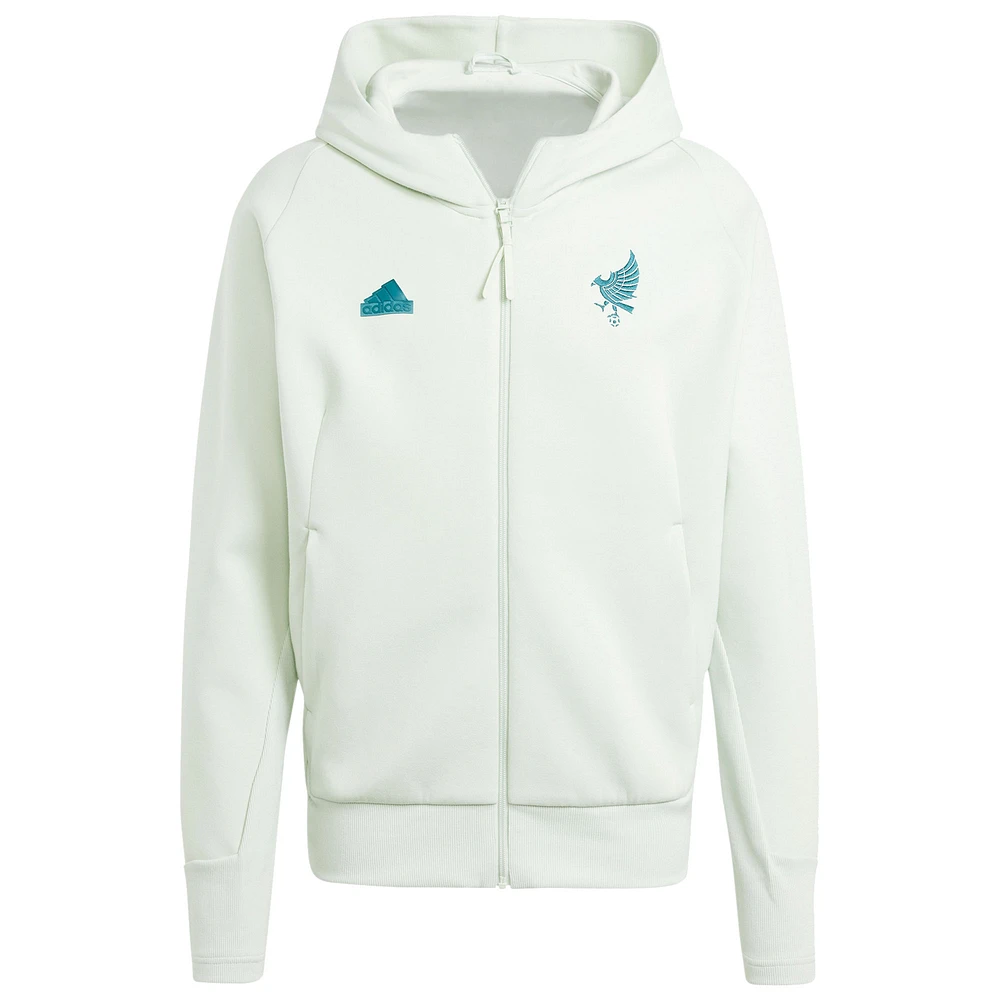 Men's adidas Green Mexico National Team 2024 Travel AEROREADY Raglan Full-Zip Hoodie