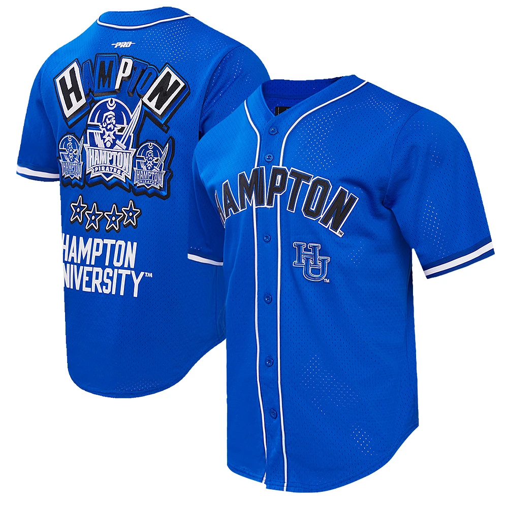 Men's Pro Standard Royal Hampton Pirates Homecoming Mesh Button-Down Shirt
