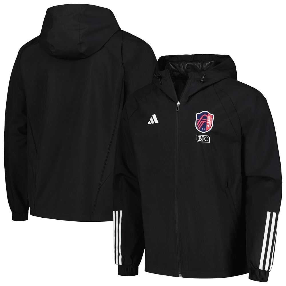 Men's adidas Black St. Louis City SC 2024 All-Weather Raglan Full-Zip Jacket