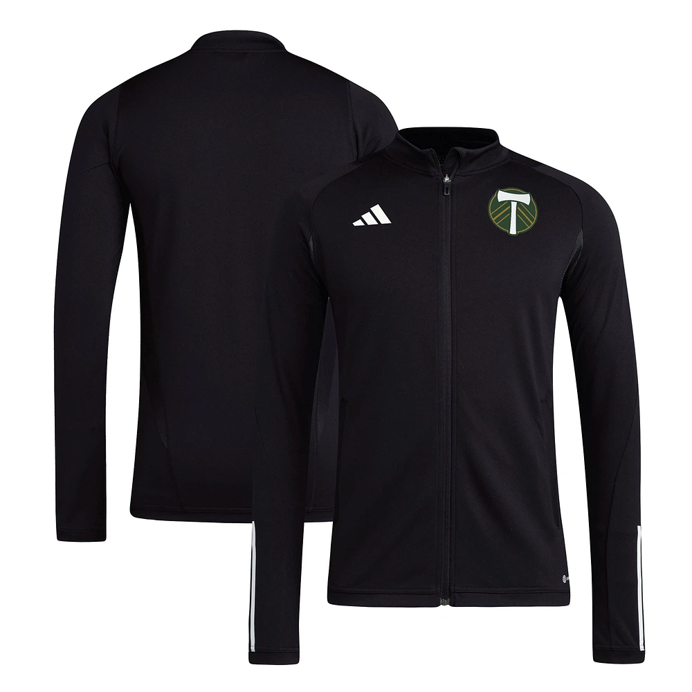 Men's adidas Black Portland Timbers 2023 On-Field AEROREADY Full-Zip Training Top