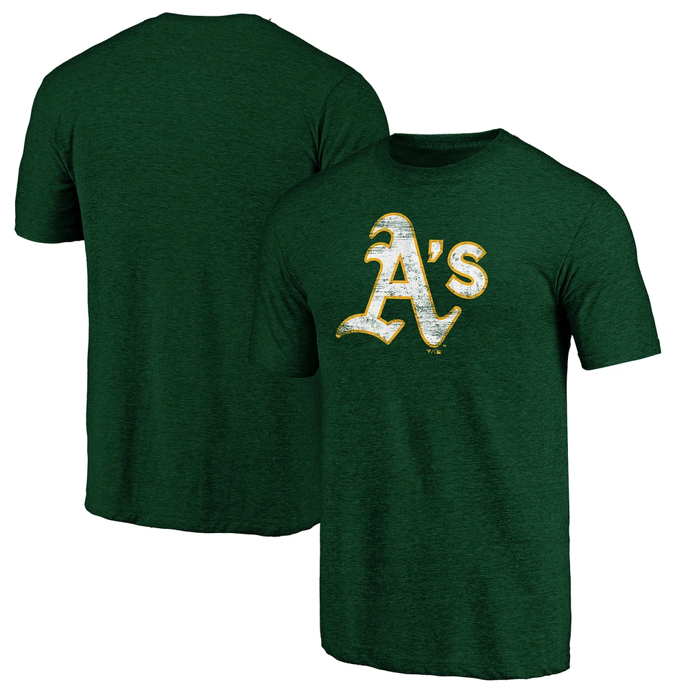 Men's Heather Green Athletics Official Logo Tri-Blend T-Shirt