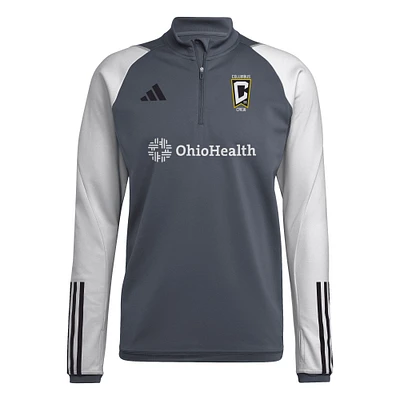 Men's adidas Gray Columbus Crew 2024 On-Field AEROREADY Quarter-Zip Training Top