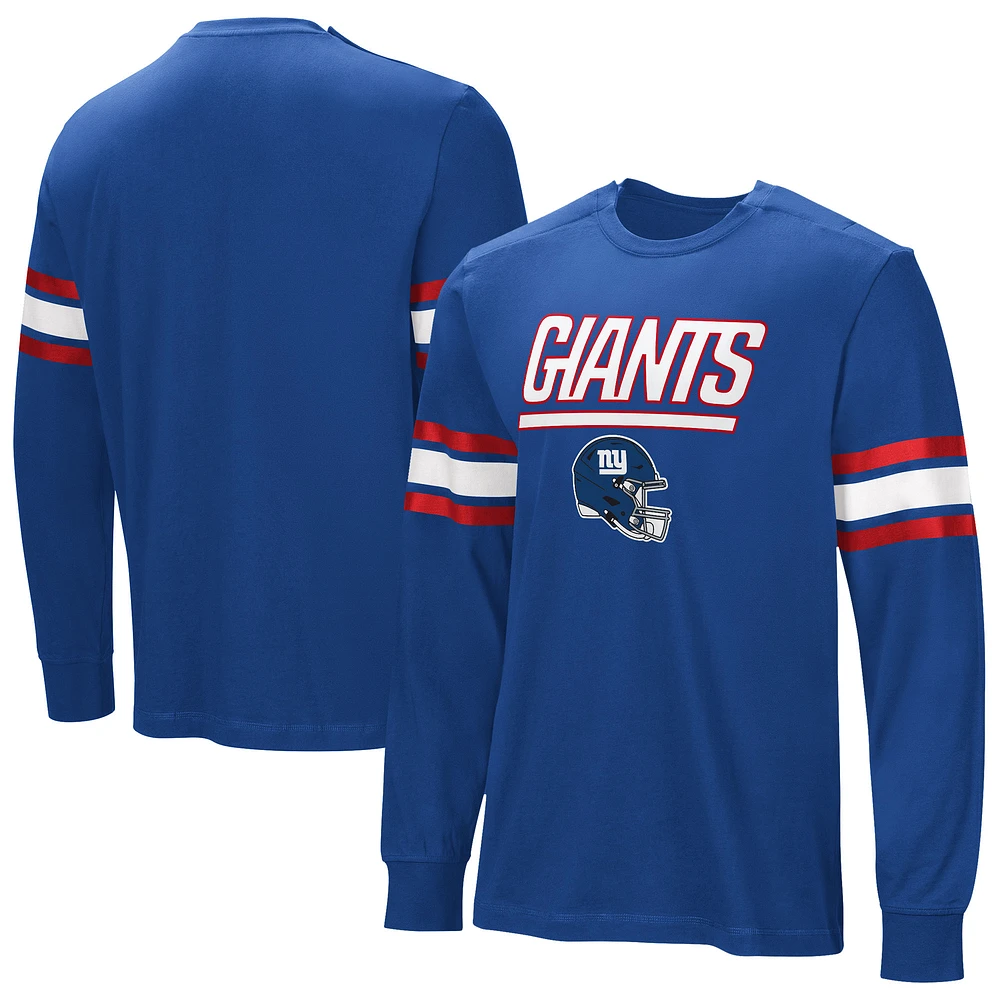Men's Royal New York Giants Hands Off Long Sleeve Adaptive T-Shirt