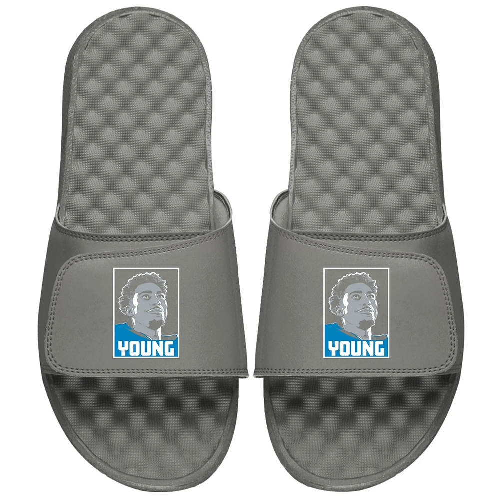 Youth ISlide x BreakingT Bryce Young Gray NFLPA Poster Slide Sandals