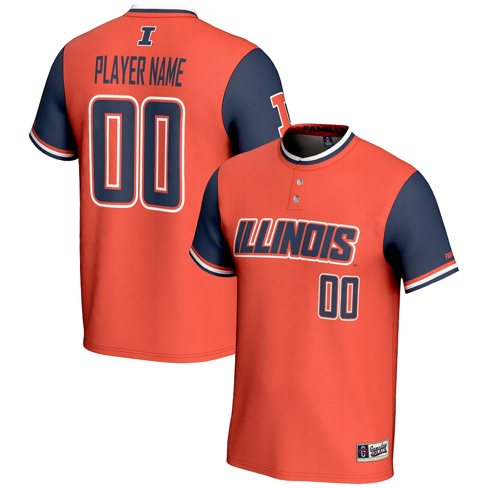Youth GameDay Greats Orange Illinois Fighting Illini NIL Pick-A-Player Lightweight Softball Jersey