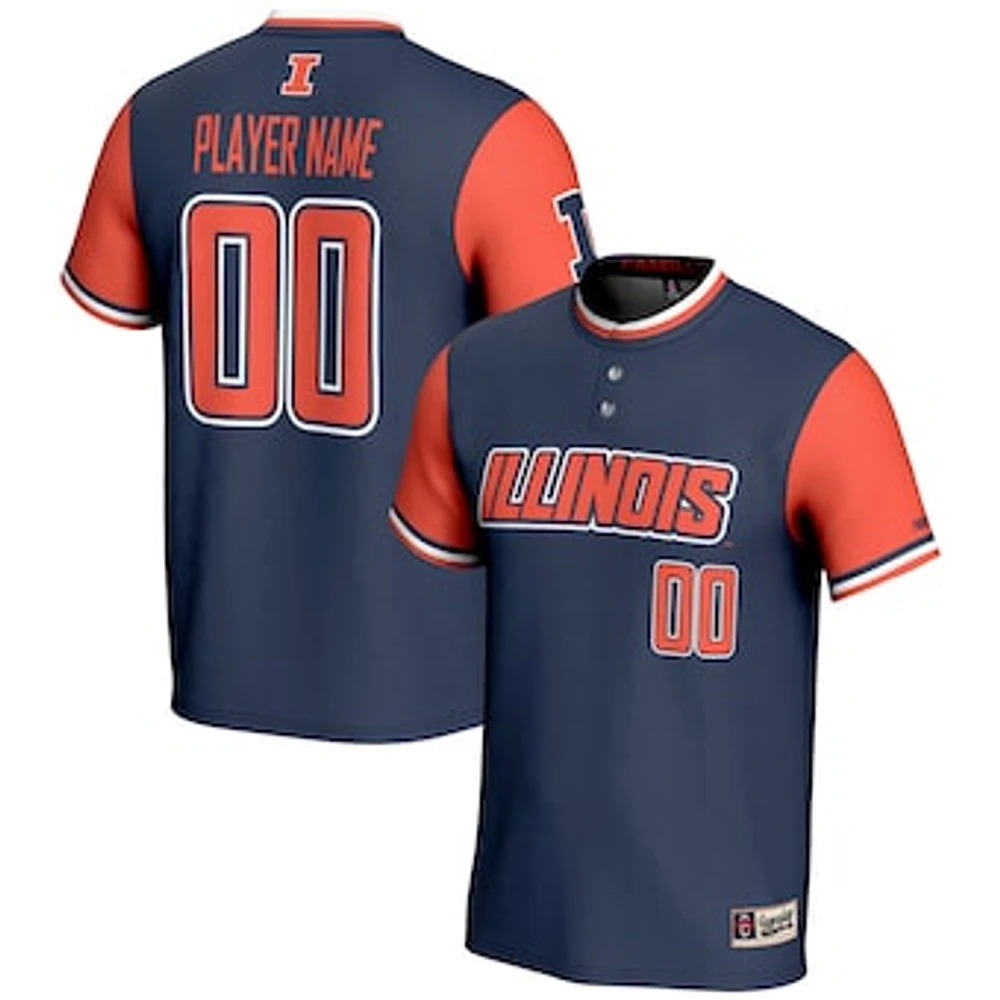 Youth GameDay Greats Navy Illinois Fighting Illini NIL Pick-A-Player Lightweight Softball Jersey