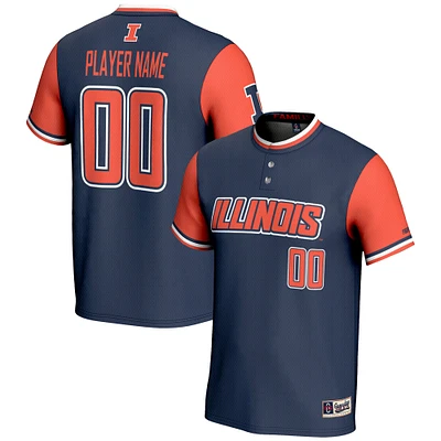 Youth GameDay Greats Navy Illinois Fighting Illini NIL Pick-A-Player Lightweight Softball Jersey