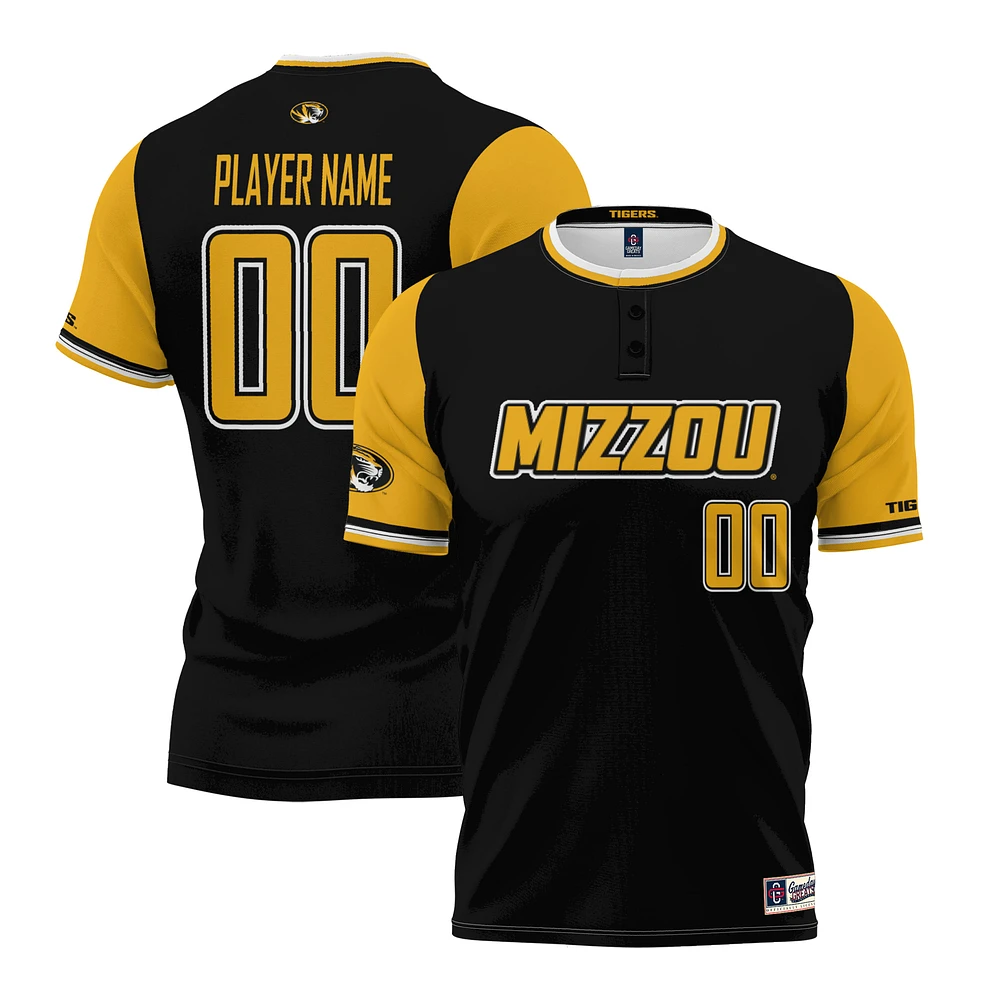 Unisex GameDay Greats Black Missouri Tigers NIL Pick-A-Player Lightweight Softball Jersey
