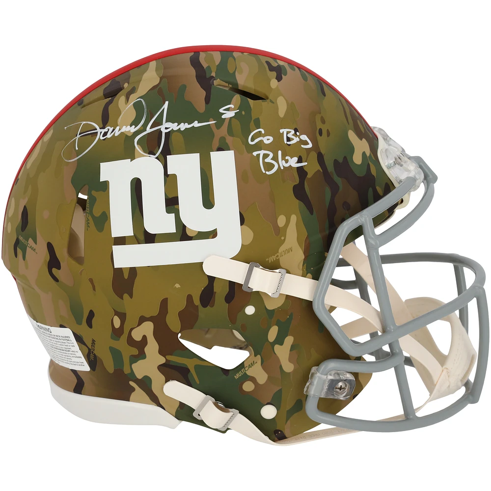 Daniel Jones New York Giants Autographed Riddell Helmet with Inscription