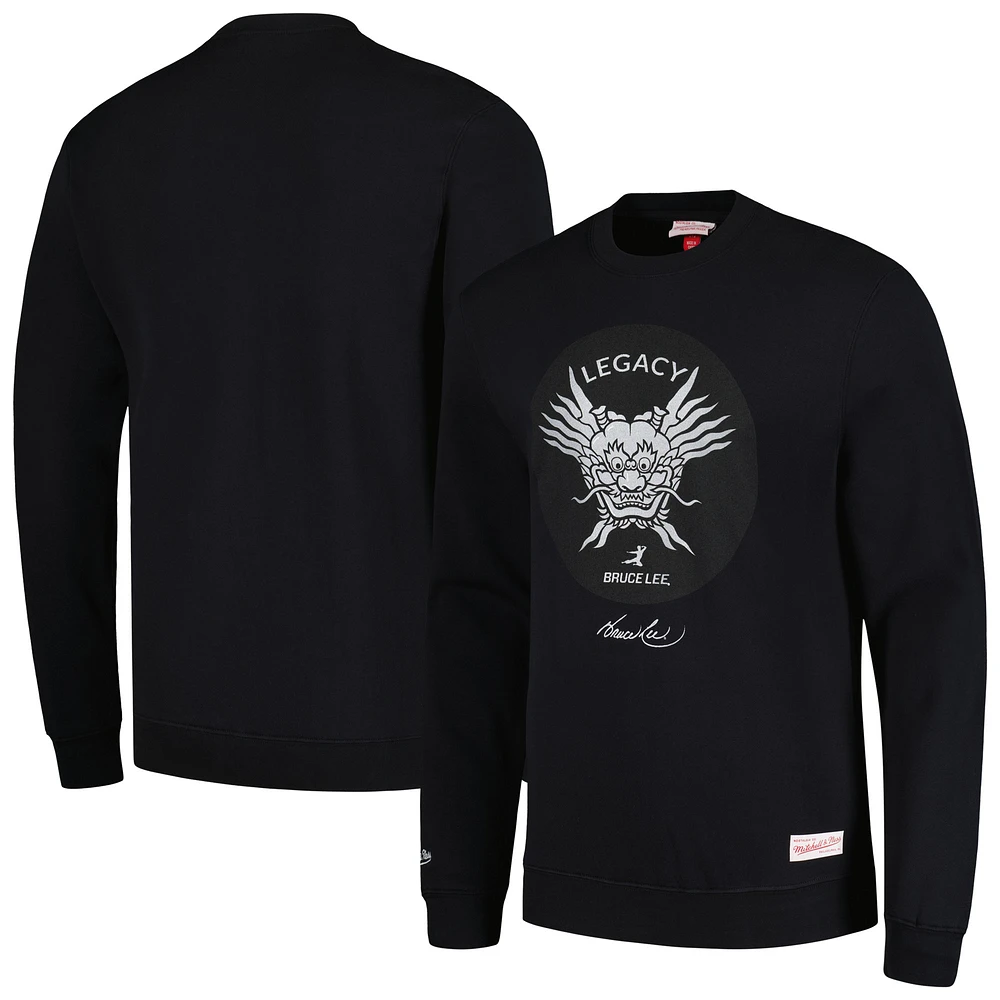 Men's Mitchell & Ness Bruce Lee Black Legacy Pullover Sweatshirt