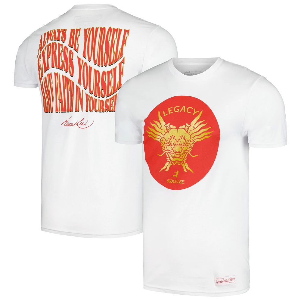 Men's Mitchell & Ness Bruce Lee White Legacy T-Shirt