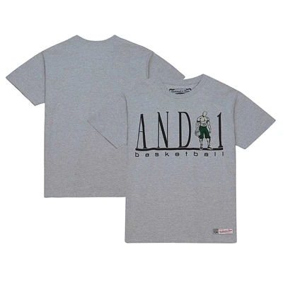 Men's Mitchell & Ness Heather Gray And 1 Basketball T-Shirt