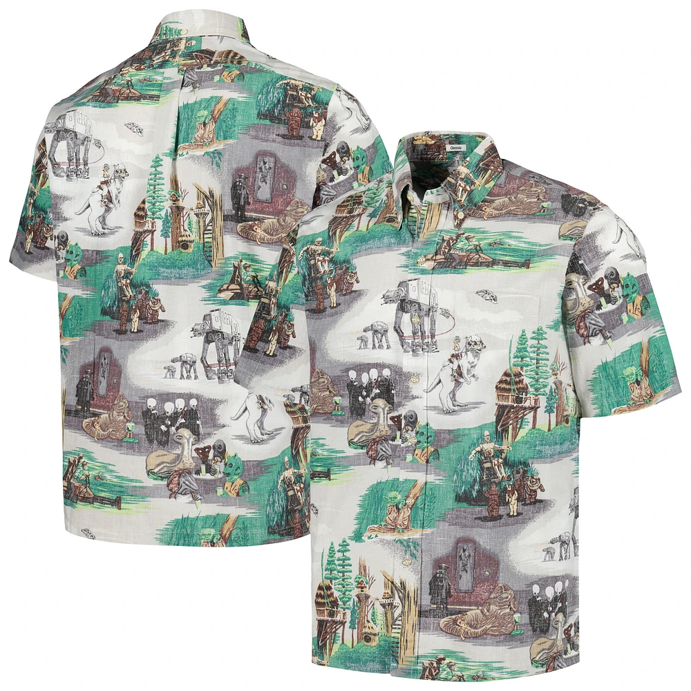 Men's Reyn Spooner White Star Wars Rebels, Aliens & Droids Classic Button-Down Shirt