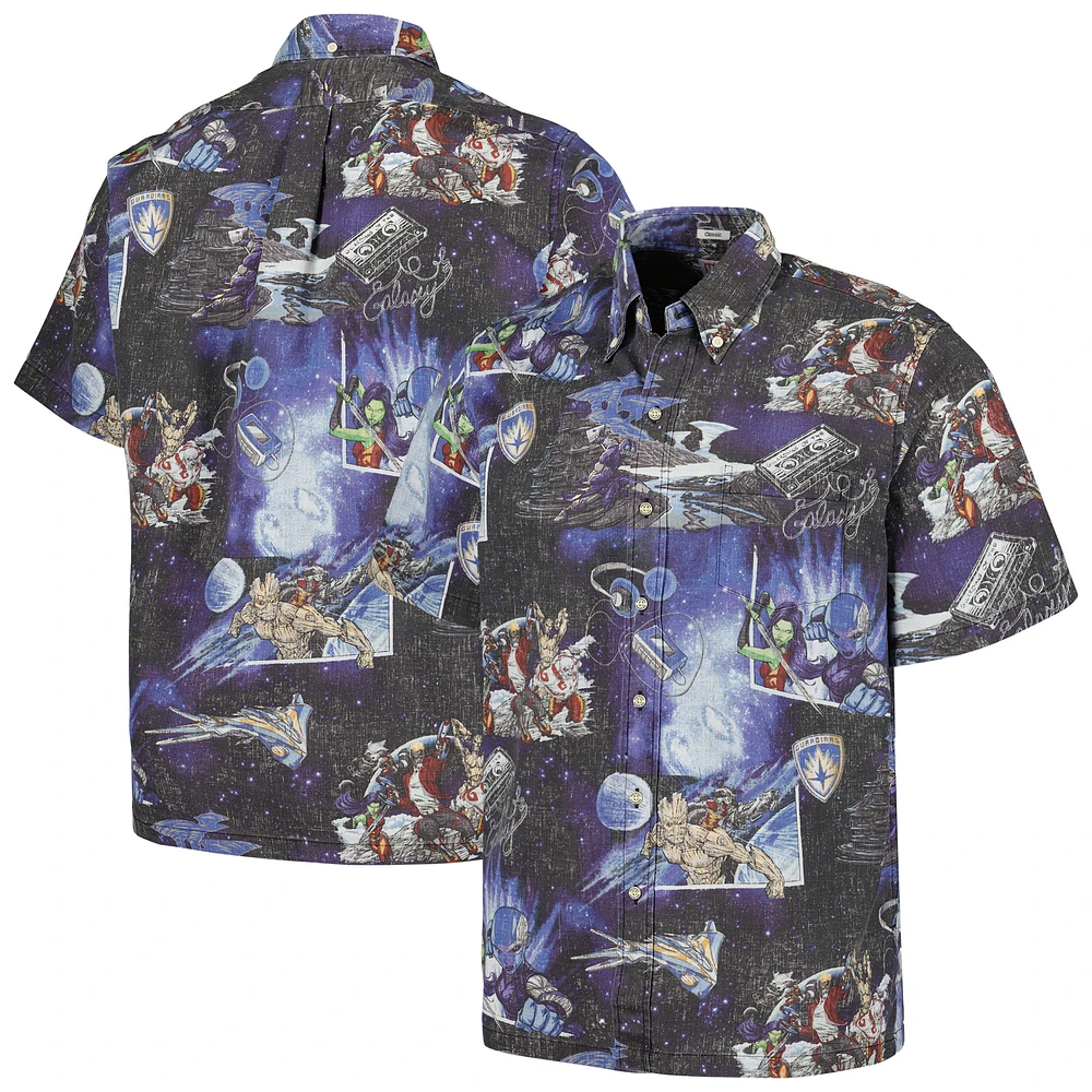 Men's Reyn Spooner Black Guardians of the Galaxy Classic Button-Down Shirt
