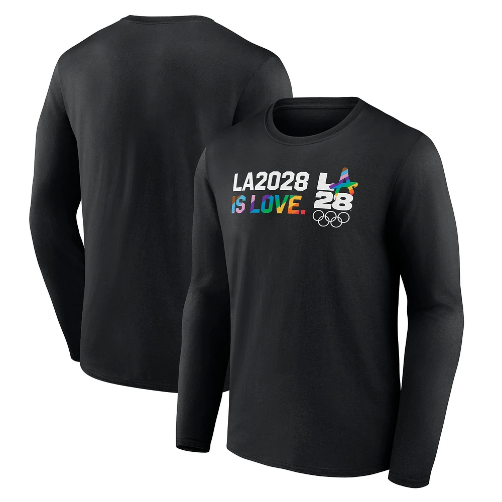 Men's Black LA28 Summer Olympics Pride Long Sleeve T-Shirt