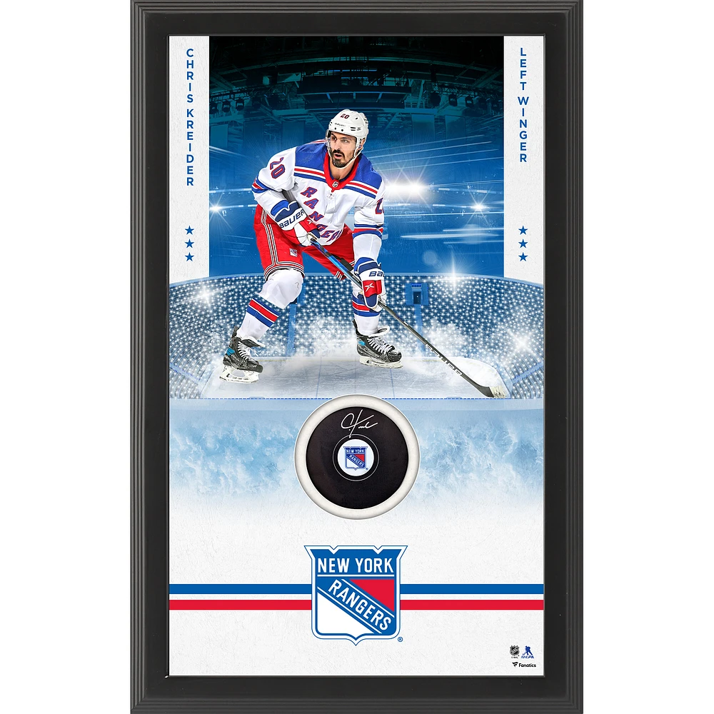 Chris Kreider New York Rangers Autographed Framed Hockey Puck Shadowbox
