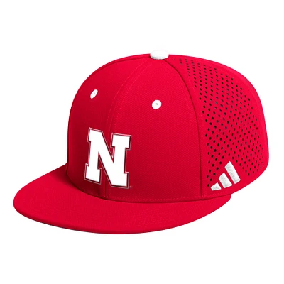 Men's adidas Scarlet Nebraska Huskers On-Field Baseball Fitted Hat