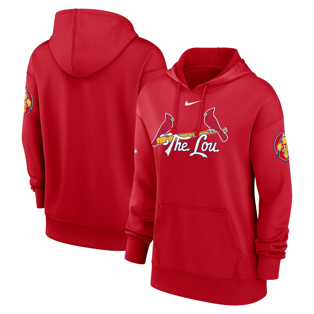 Women's Nike Red St. Louis Cardinals 2024 City Connect Authentic Collection Practice Performance Pullover Hoodie