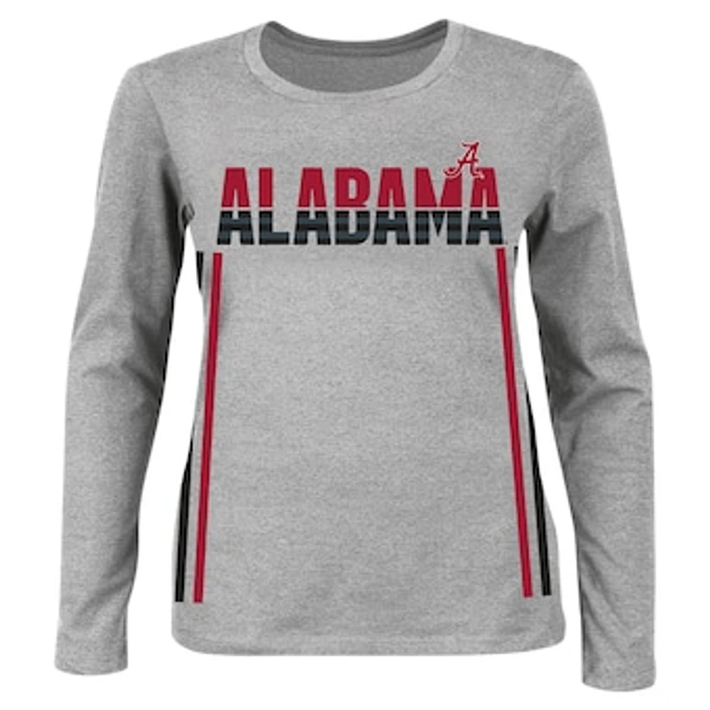 Women's Profile Heather Gray Alabama Crimson Tide Plus Side Stripe Fleece Pullover Sweatshirt