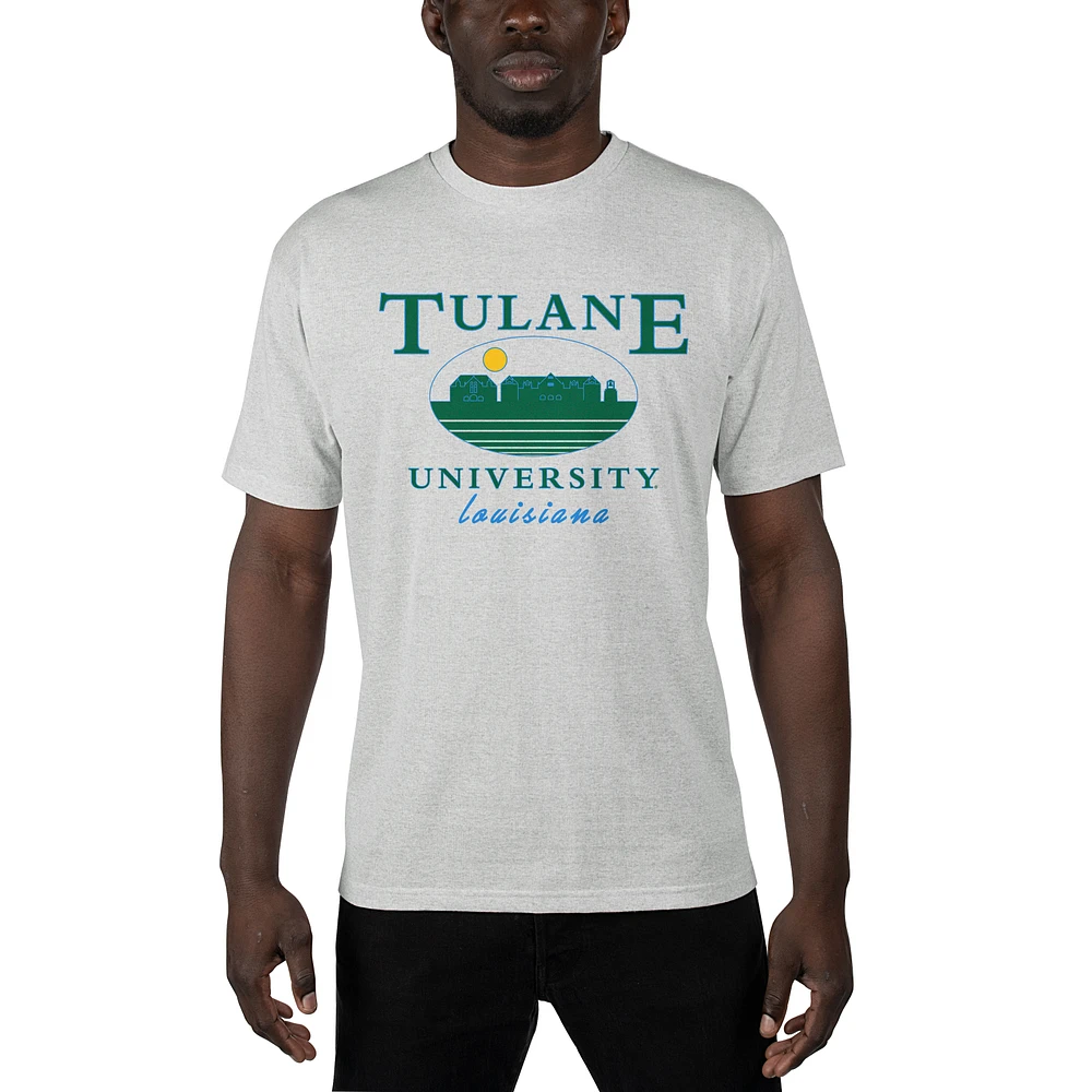 Men's Uscape Apparel Gray Tulane Green Wave Sustainable Renew T-Shirt