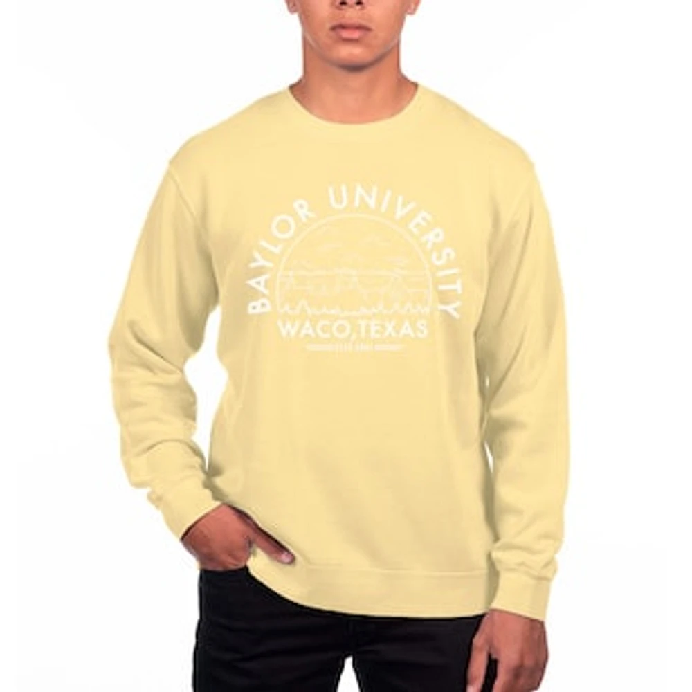 Men's Uscape Apparel Yellow Baylor Bears Pigment Dyed Fleece Sweatshirt