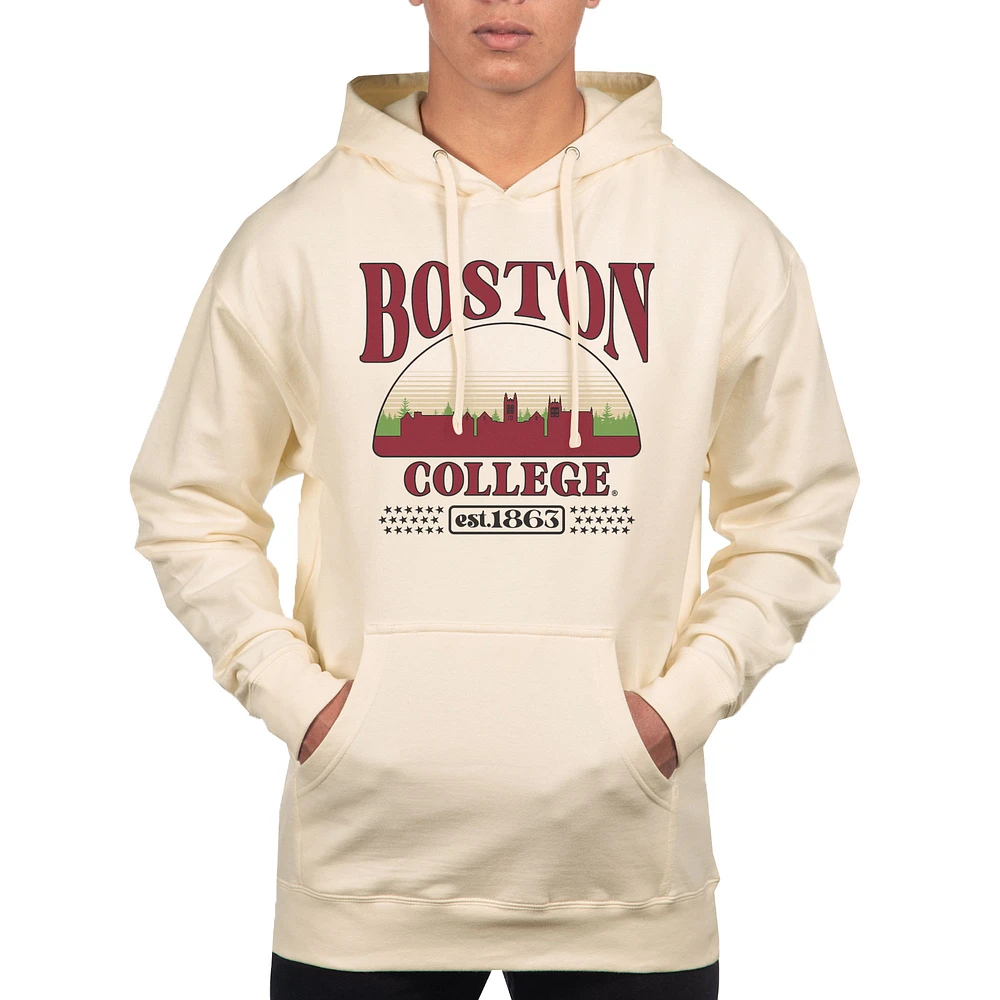 Men's Uscape Apparel Oatmeal Boston College Eagles Pullover Hoodie