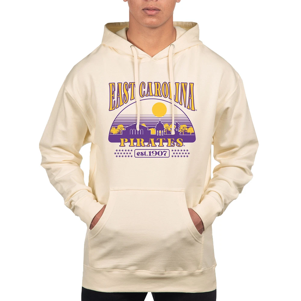 Men's Uscape Apparel Oatmeal ECU Pirates Pullover Hoodie