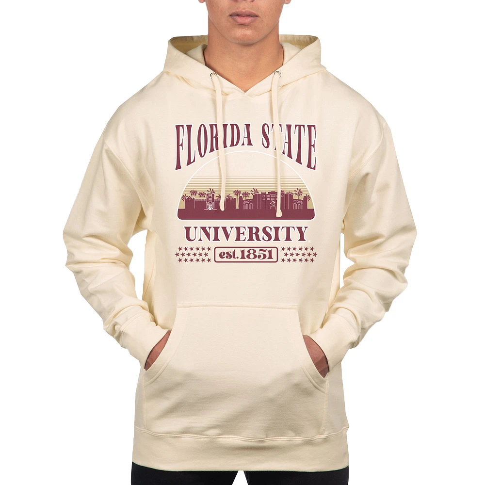 Men's Uscape Apparel Oatmeal Florida State Seminoles Pullover Hoodie