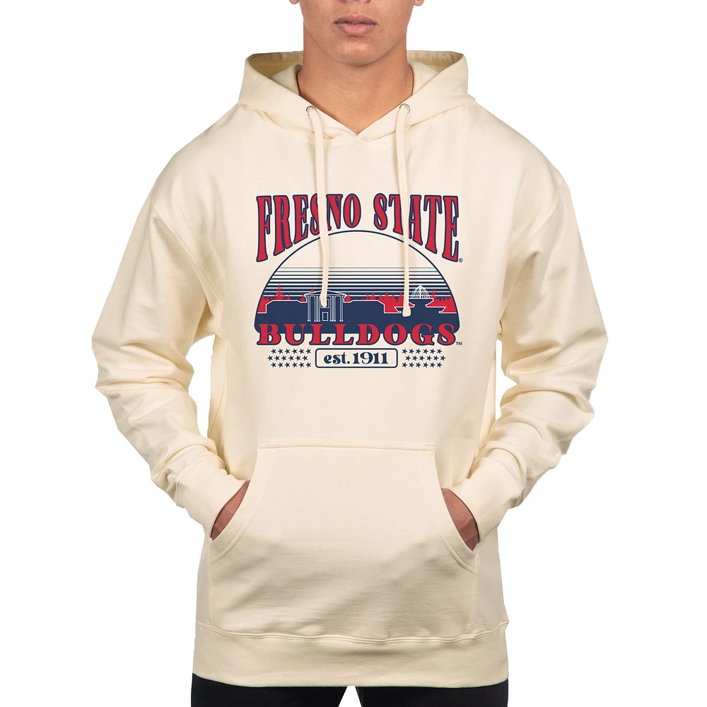 Men's Uscape Apparel Oatmeal Fresno State Bulldogs Pullover Hoodie