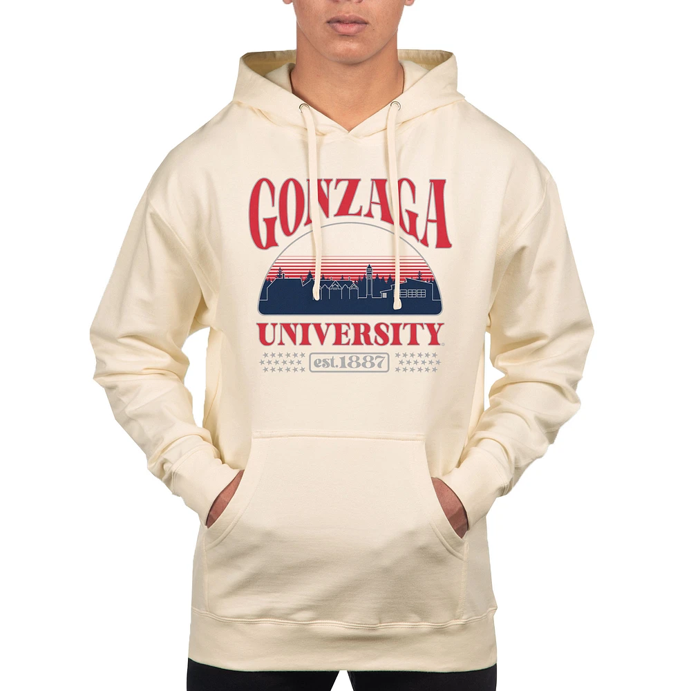 Men's Uscape Apparel Oatmeal Gonzaga Bulldogs Pullover Hoodie