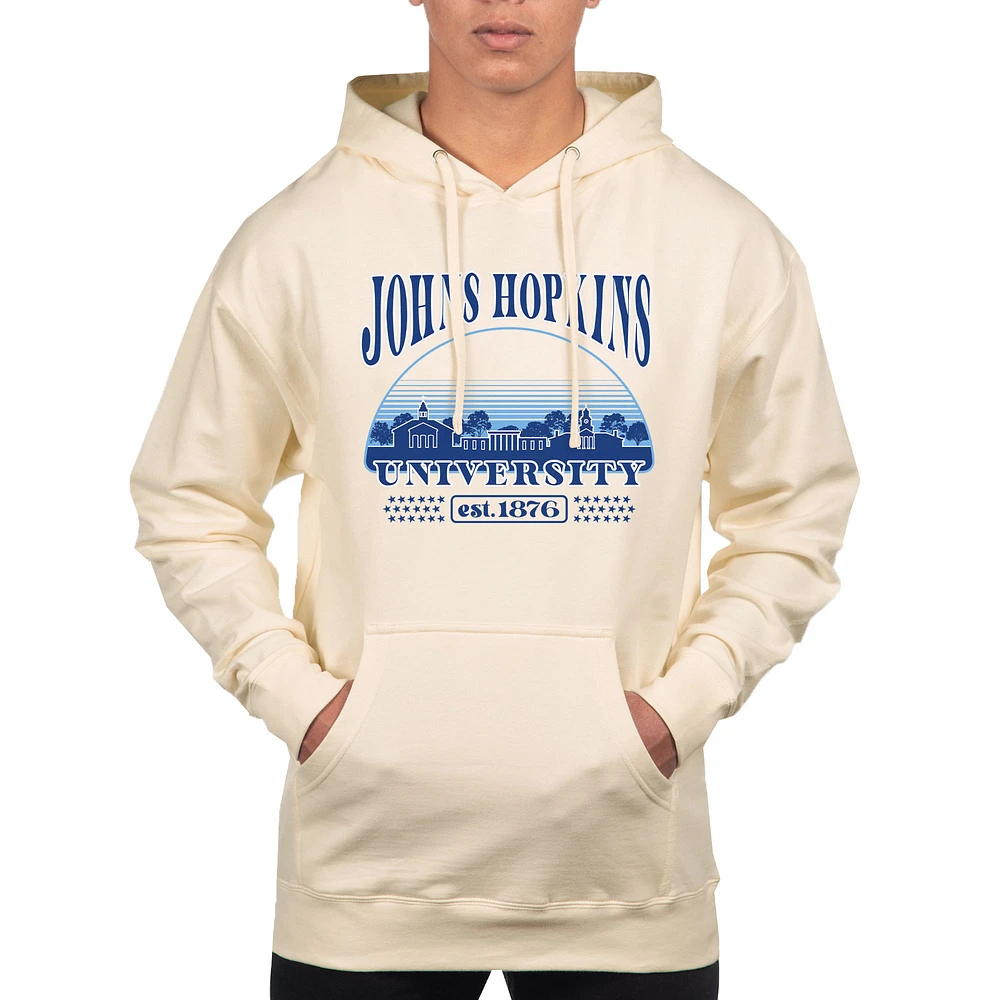 Men's Uscape Apparel Oatmeal Johns Hopkins Blue Jays Pullover Hoodie