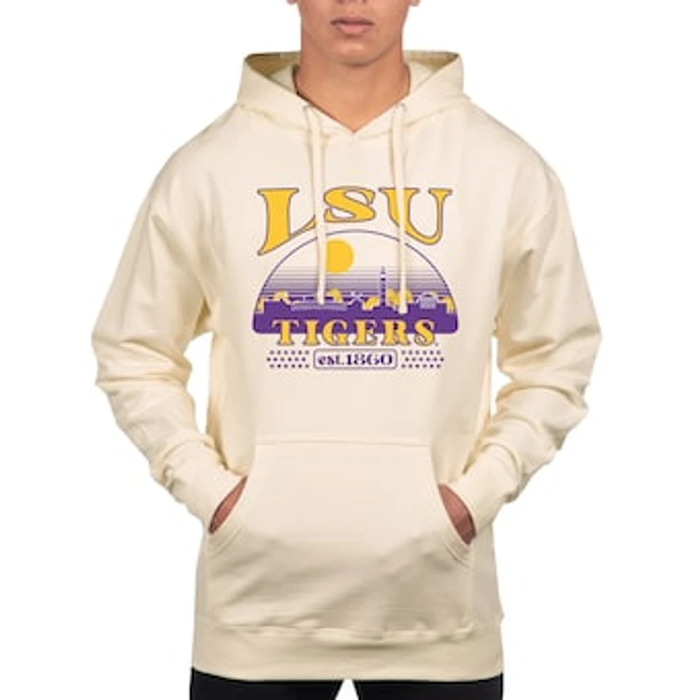 Men's Uscape Apparel Oatmeal LSU Tigers Pullover Hoodie